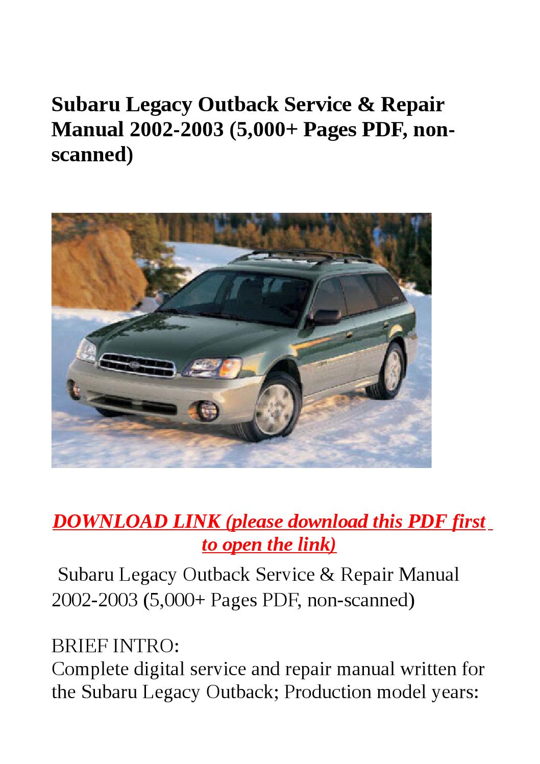 Subaru Legacy Repair Manual Pdf newrider